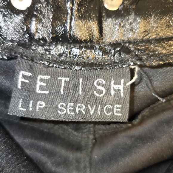 Lip Service 32x32 Faux Leather Pants Medium YKK Zipper Buckle GOTH Damage - Picture 12 of 16